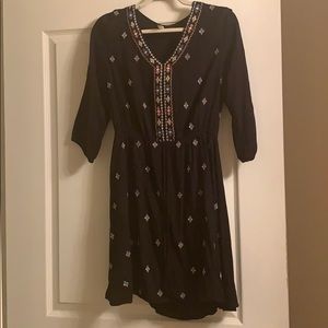 Embroidered black dress